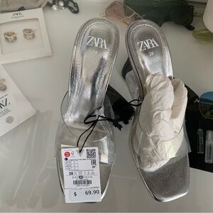 Zara Clear Open Toed Heels